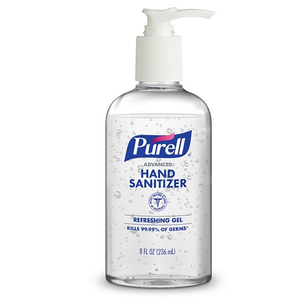 Purell Unscented Scent Gel Advanced Hand Sanitizer 8 oz 4102-12-S